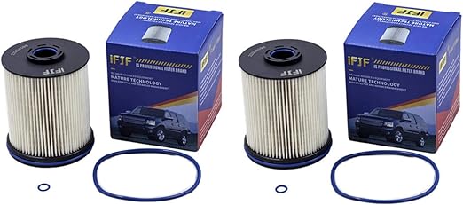 iFJF TP1015 Fuel Filter 5 Micron Replacement for 2021-2024 Cadillac 3.0L L5P Duramax 2017-2024 Chevy Silverado/GMC 6.6L Sierra 2500HD 3500HD 2021-2024 4500HD 5500HD 6500HD Replace 22937279(set of 2)