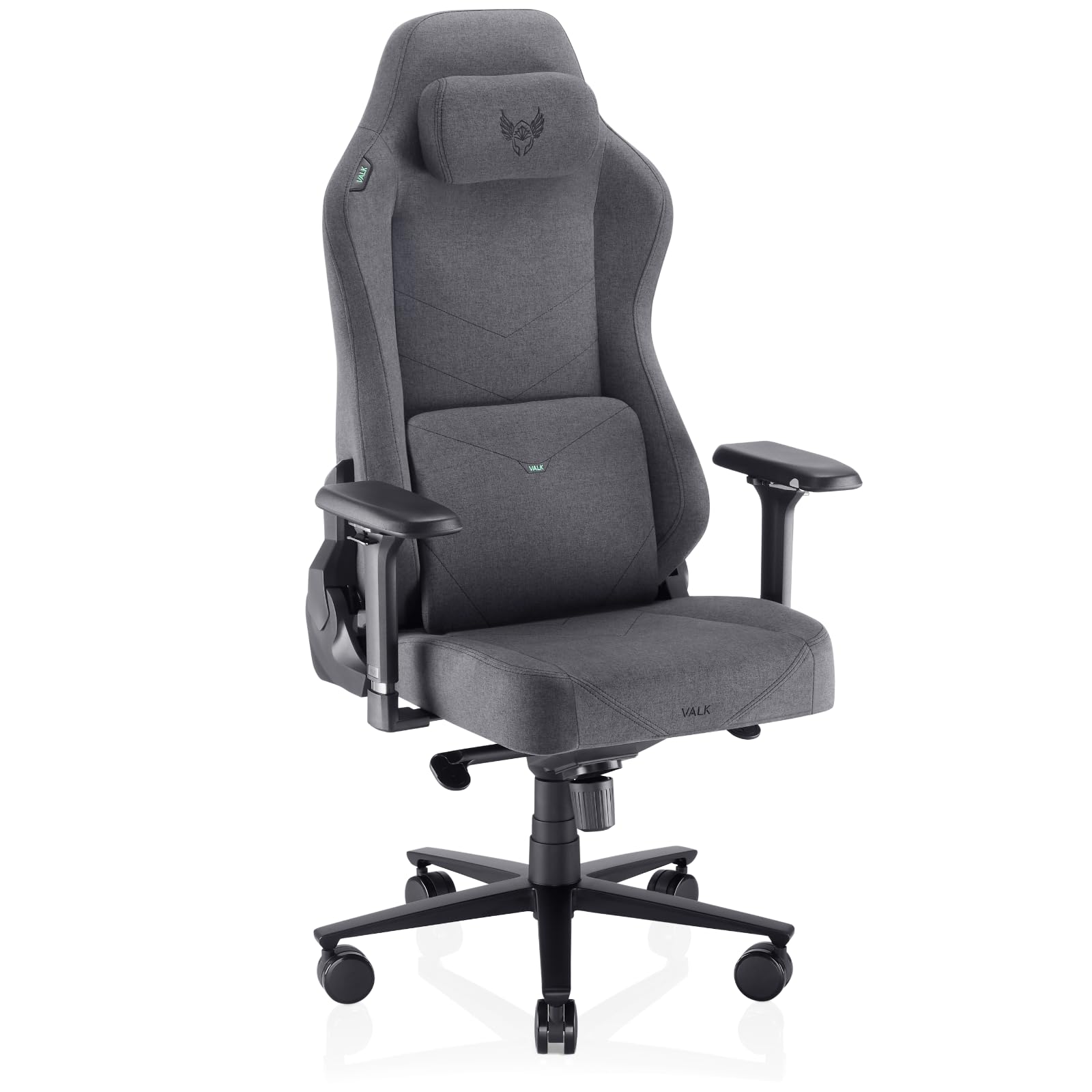 VALK Freya Elite - Silla Gaming Ergonómica de Tela Transpirable, Cojines Viscolátex de Nueva Generación, Reclinable 160º, Reposabrazos 4D, Diseñada en España, Silla Gamer y Oficina (Gris Antracita)