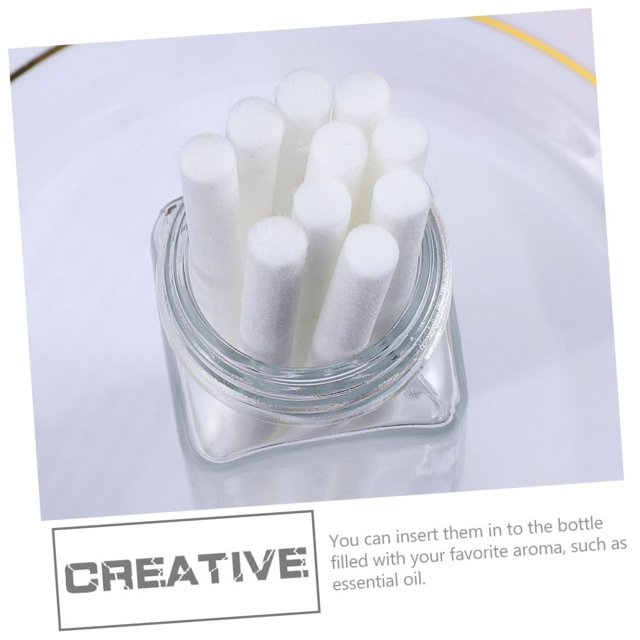 Veemoon Bastoni Profumatore in Cotone Bianco 15 Pezzi per Diffusore Aroma, Assorbenti per Decorazione Stanza e Camera da Letto