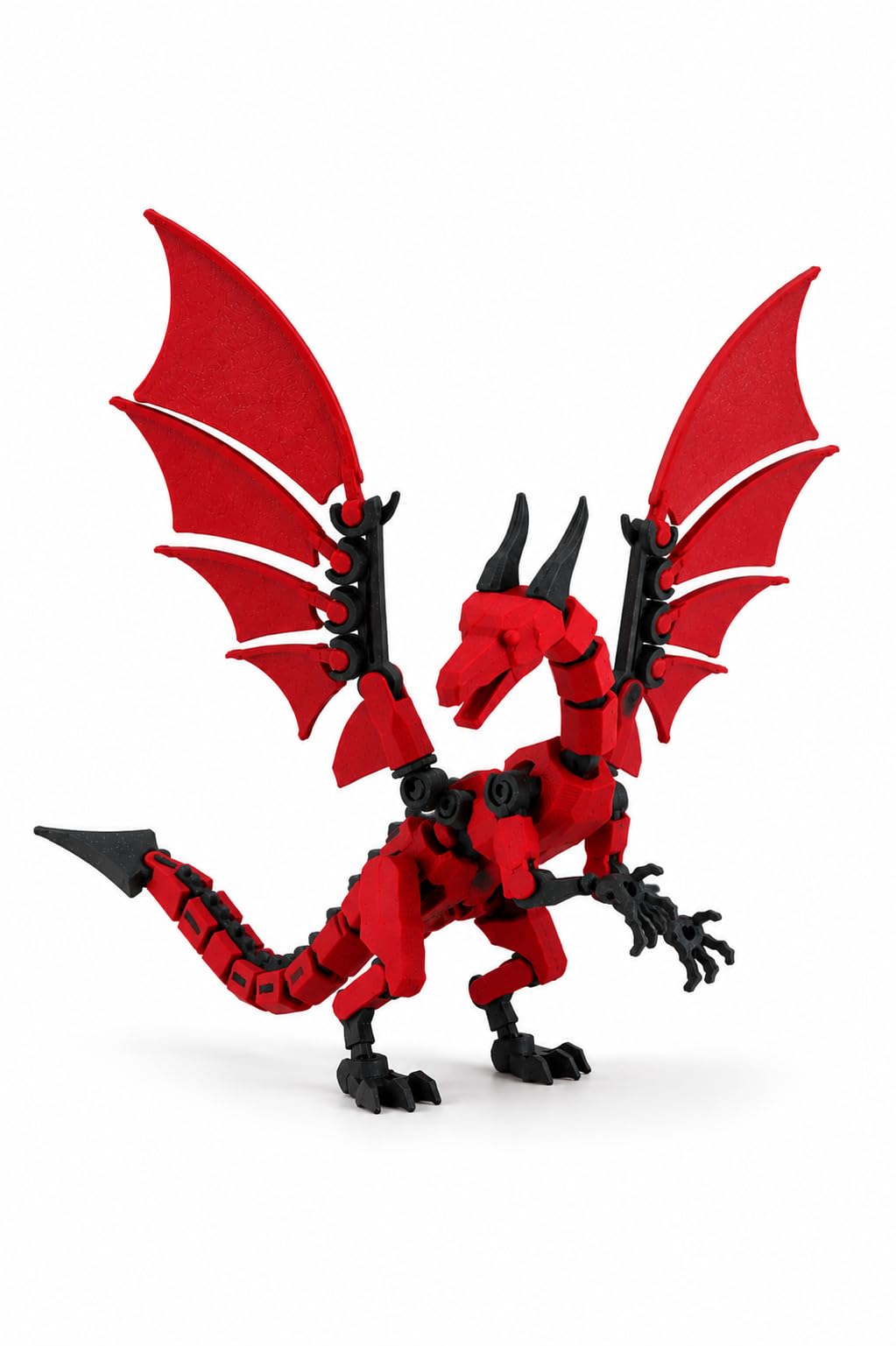 Dragon 13 Articulated Dragon Action Figure – Inspired by Dummy 13, Fully Posable Dragon Model, 40+ Points of Articulation, Desk Display Toy, Collectible Fantasy Figure, (Red & Black)-image-36