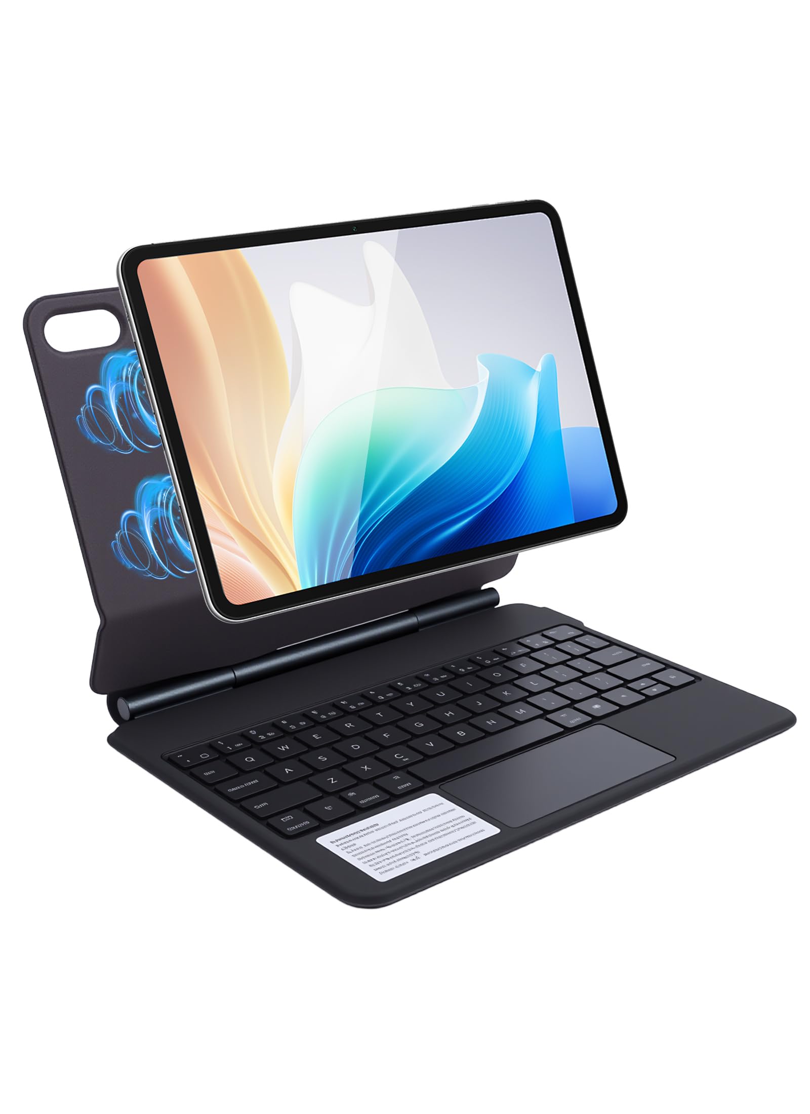 Gugxiom Custodia con tastiera per ipad 11 A16 2025/10 11" 2022, tastiera magica con touchpad, tastiera magica retroilluminata (nero)