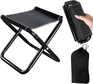 Semptec sgabello da campeggio: 8 posti Sgabello telescopico portatile, regolabile in altezza, con tracolla, fino a 200 kg (sgabello portatile