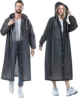 MOAZIFI Pack of 2 Women's Waterproof Rain Poncho Women's Lightweight Unisex Rain Cape for Festival Outdoor Camping Hiking Cycling - Waterproof Rain Poncho with Hood in Premium Quality