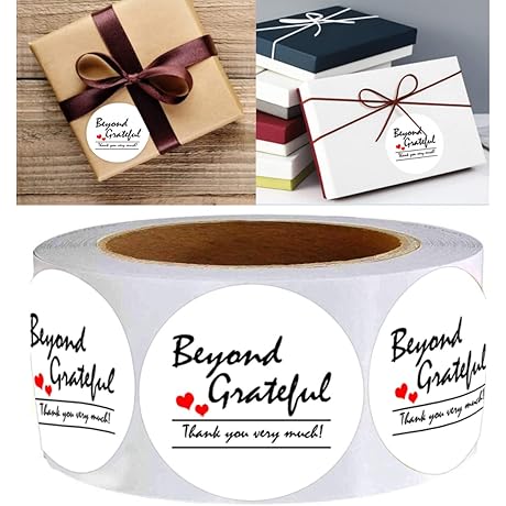 Beyond Grateful Stickers 2" for All Occasions [500 Labels Per Pack]