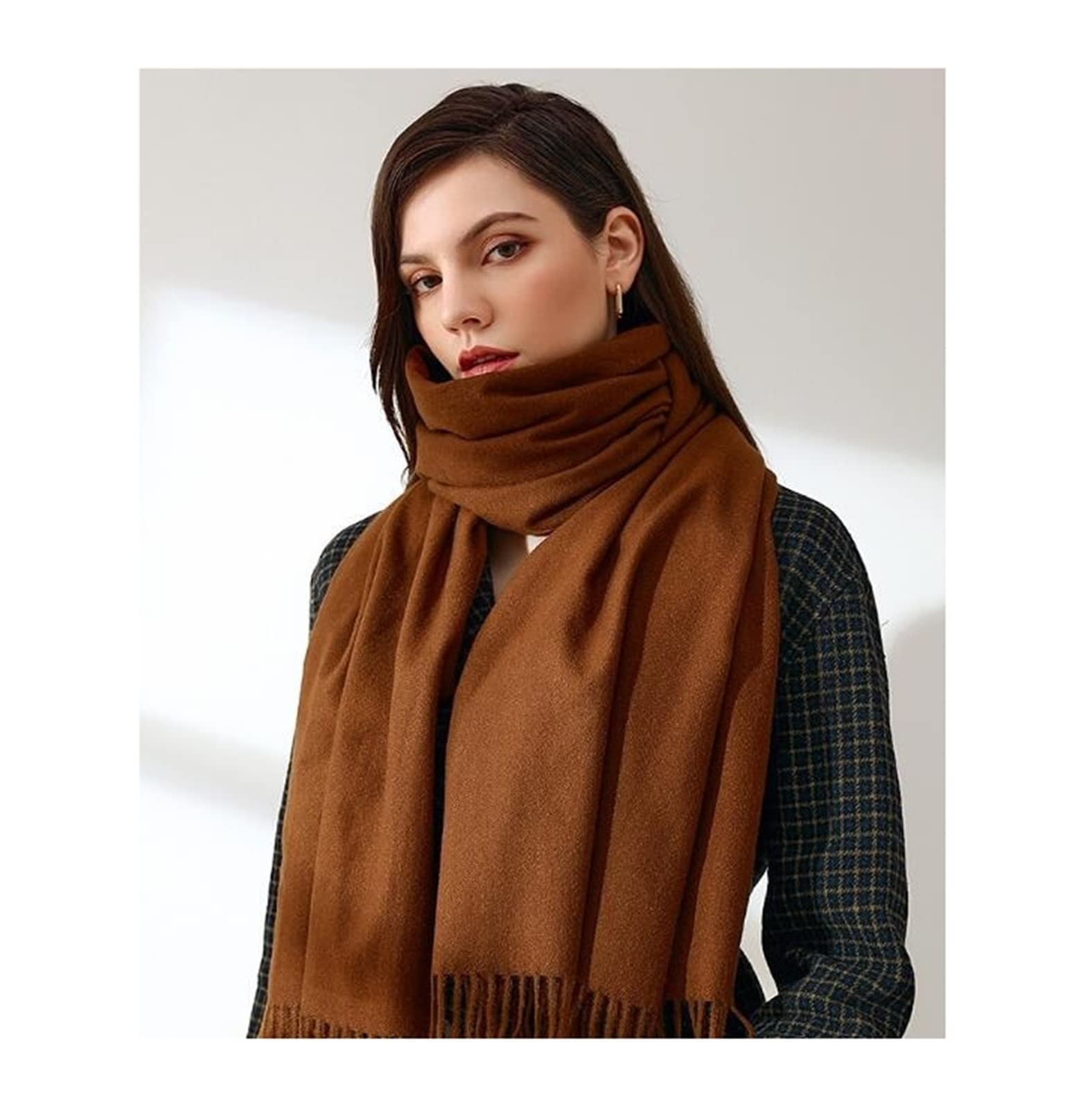 Sciarpa Calda Sciarpa Autunno Inverno Solido per da Donna Scialle in Cashmere Imitazione Calda Versatile per La Vita Quotidiana(A)