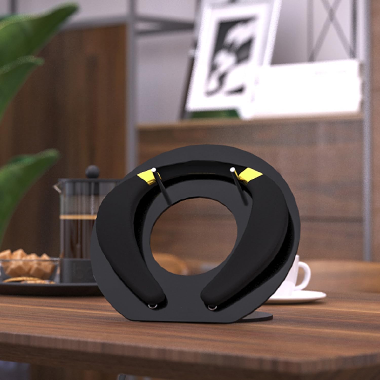 Universal Neckband Speaker Desktop Stand,Acrylic Neckband Speaker Stand Display Holder Base Bracket (Black)