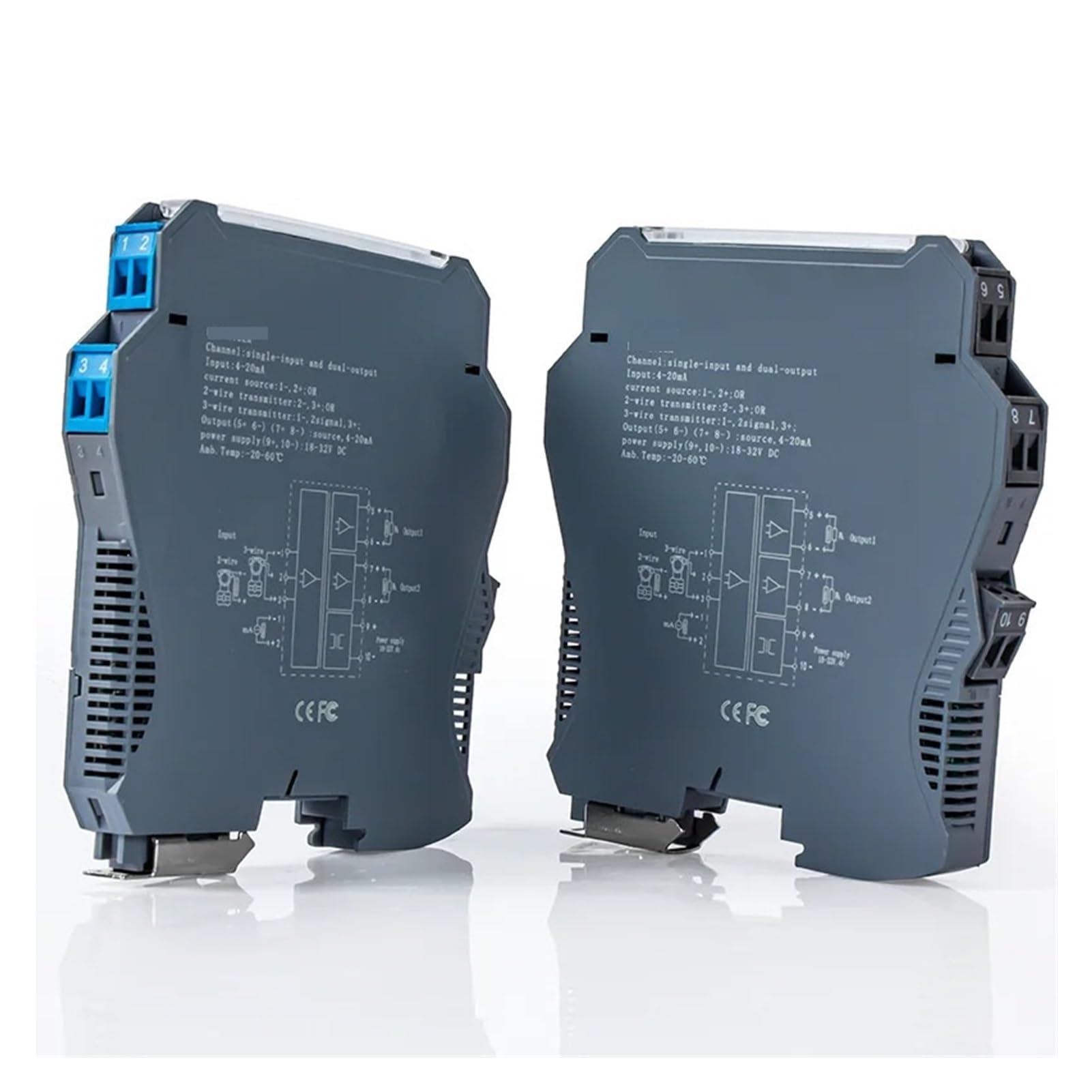 Signal Isolator 0-10V 0-5V DC Voltage Isolated Transmitter 4-20mA 0-20mA 1 In 1 Out 1 In 2 Out 2 In 2 Out Intelligent Analog Signal Isolator(1 in 2 out,0-10V INPUT_0-5V OUTPUT_DC24V POWER SUPPLY)