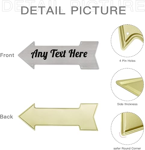 Miniatura 6 de Letrero de metal personalizado con flecha, cualquier texto, cualquier nombre, flecha, hombre, cueva, letrero de calle, elegante, rústico, placa de