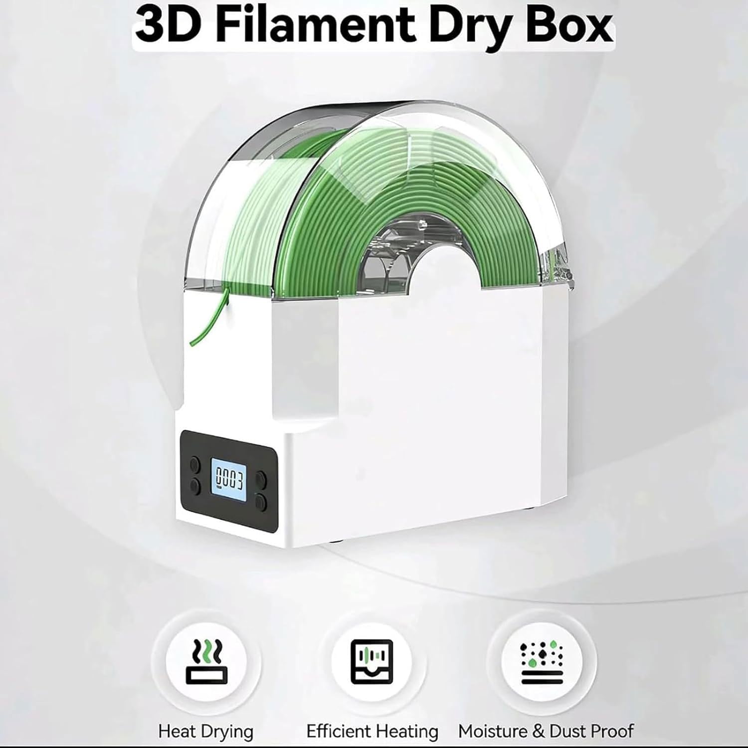 3D-Drucker-Filamenttrockner, 3-stufig Einstellbare Temperatur, Schnelles Aufheizen, Kompatibel Mit 1,75 Mm / 2,85 Mm / 3,00 Mm, Für Zuhause Und Studio
