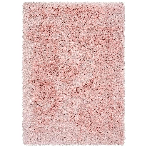 Image of Carpet for Living Room, 7x7 (Square) Pink Solid Plain Modern Polyster Luster Shaggy Ultra Thick and Pluffy Soft Shag Area Rug for Your Bedroom, Kid Room, Office and Home