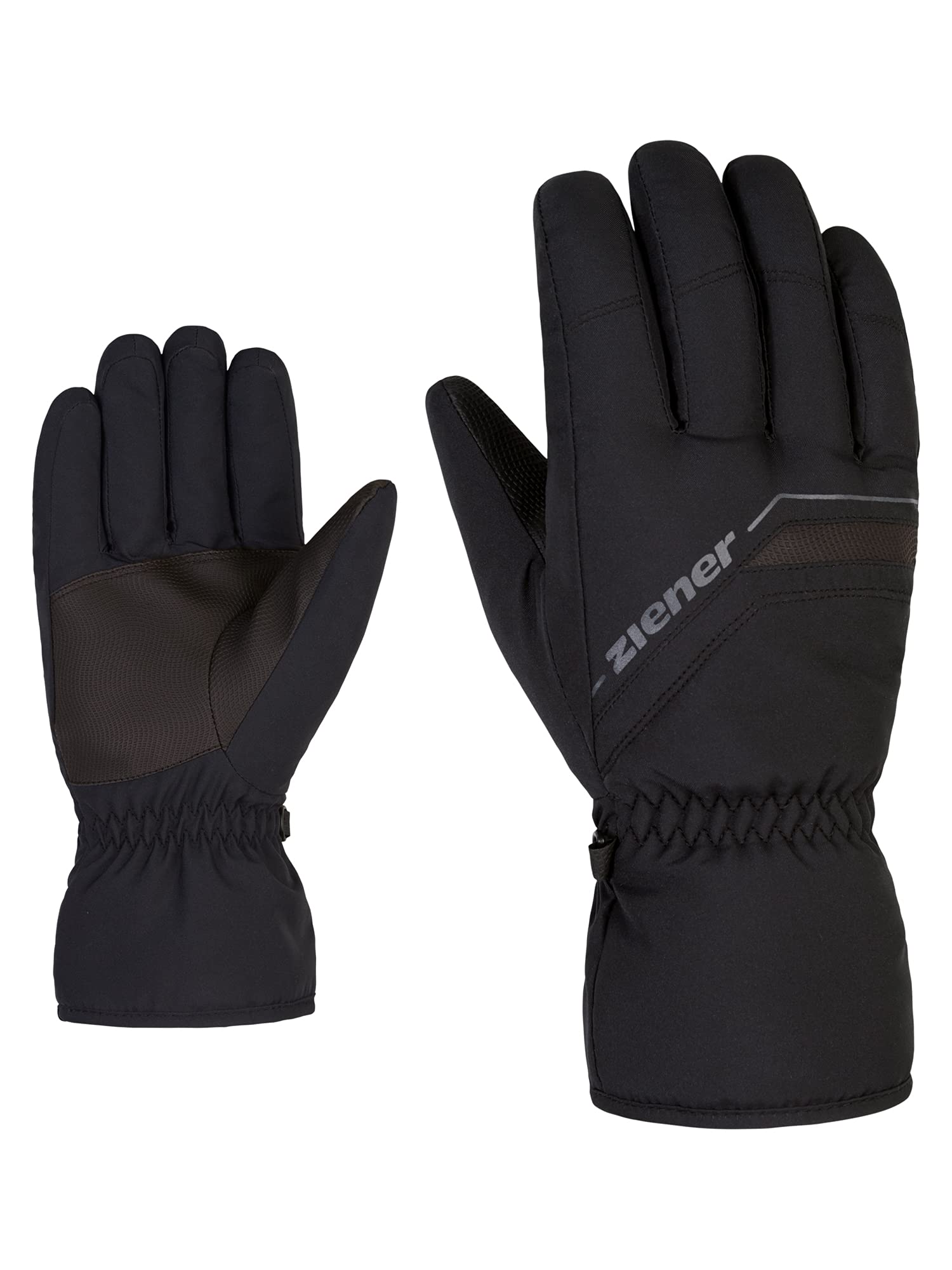 Ziener Grumas Men's Ski Gloves/Winter Sports Warm Lined Black 9.5