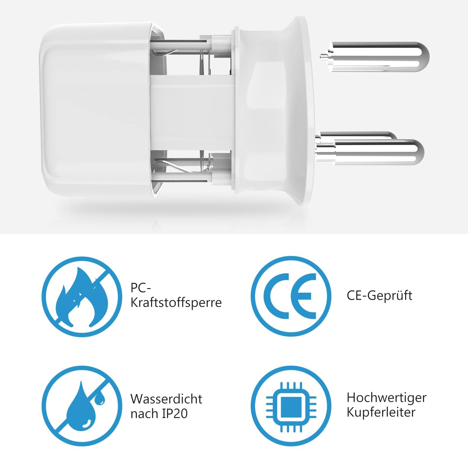 Adapter podróżny Republika Południowej Afryki, 2 sztuki, wtyczka UE do gniazda podróżnego, adapter gniazda wtykowego typu M do Republiki Południowej Afryki, Sri Lanki, Lesotho, Czadu, Ghany
