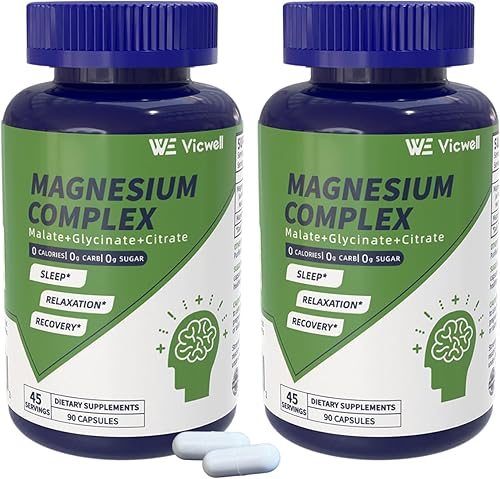 Miniatura 10 de Complejo de magnesio - 300 mg de magnesio de malato, glicinato y citrato - Apoya el alivio del estrés y el sueño, nervios y metabolismo, relajación