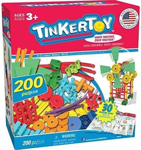 TINKERTOY 30 Model Super Building Set - 200 Pieces - For Ages 3+ Preschool New