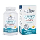 Nordic Naturals Ultimate Omega + CoQ10, Lemon - 120 Soft Gels - 1280 mg Omega-3 + 100 mg CoQ10 - Heart Health, Cellular Energy, Antioxidant Support - Non-GMO - 60 Servings
