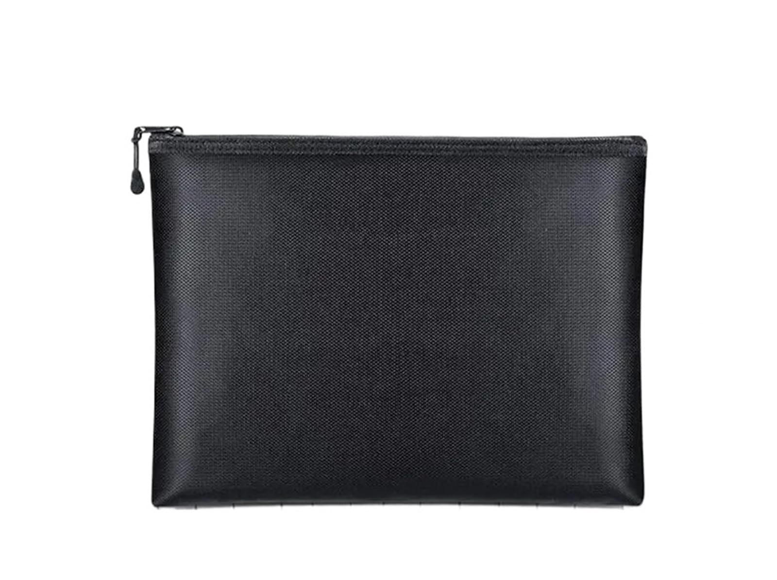 2 pezzi Borsa portadocumenti ignifuga Borsa portasoldi impermeabile Borsa portaoggetti ignifuga con cerniera Portadocumenti per Documenti Passaporto(L)