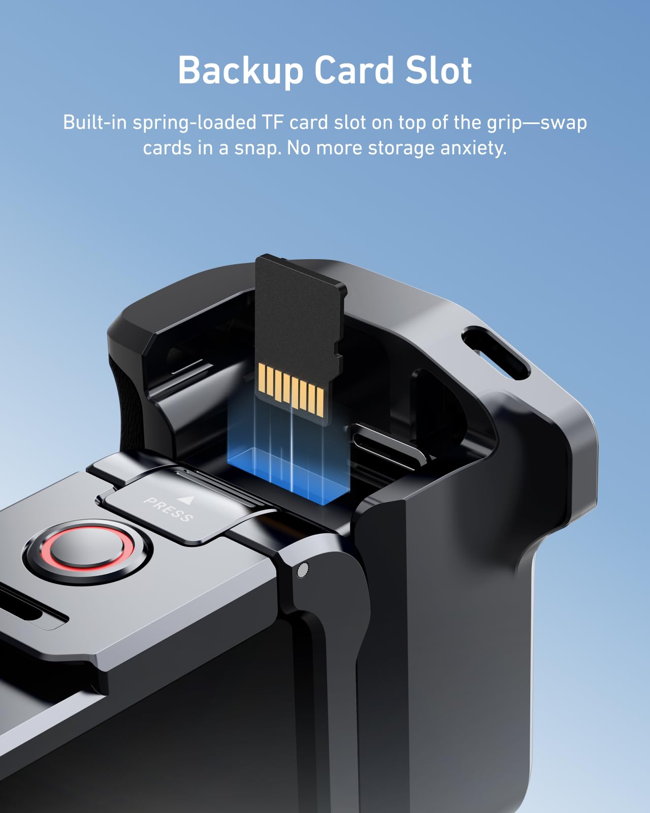 TELESIN Zestaw Street Grip do DJI Action 6 z metalową klatką króliczka | Uchwyt na aparat z konstrukcją kołyskową | Obudowa ze stopu aluminium | Backup Gniazdo na kartę TF |