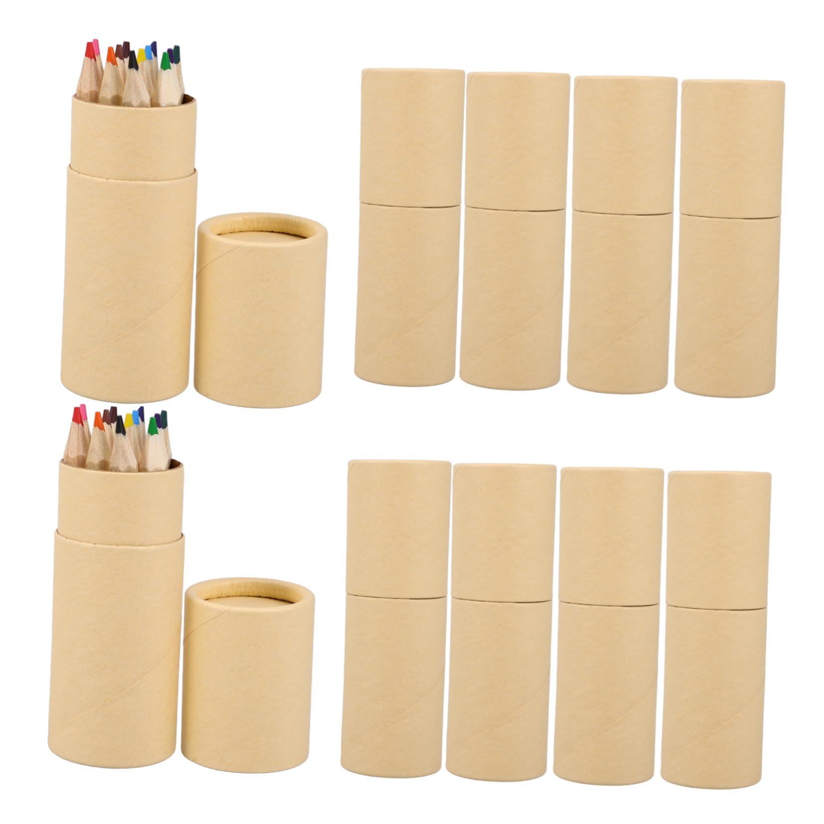 PLAFOPE Crayons de Couleur en Bois Beige, Boîte de 12 pour Dessin