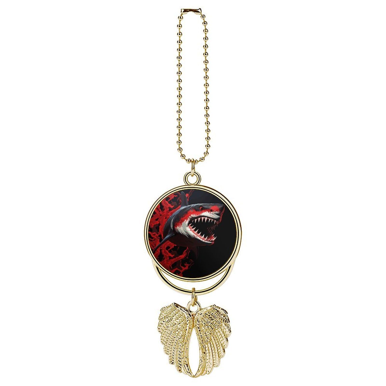 Red-Black Shark Car Pendant Hanging Swing Auto Rear View Mirror Hanging Car Rear View Mirror Charm Truck Hanger Ornament Charm for Car Rear View Mirrors Accessories