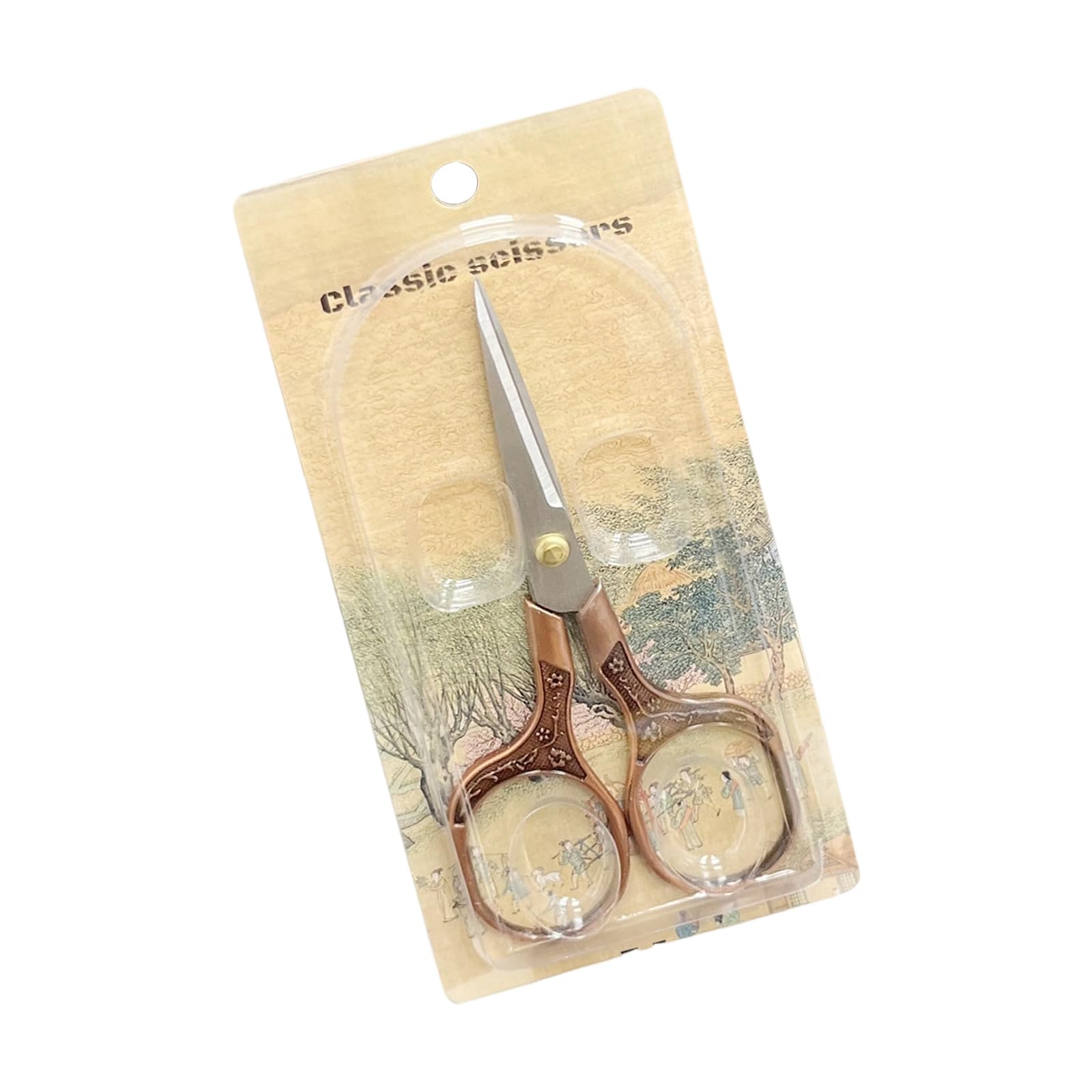 Scissors Sharpened Decorative Floral Pattern Ergonomic Mechanism Household Scissor
