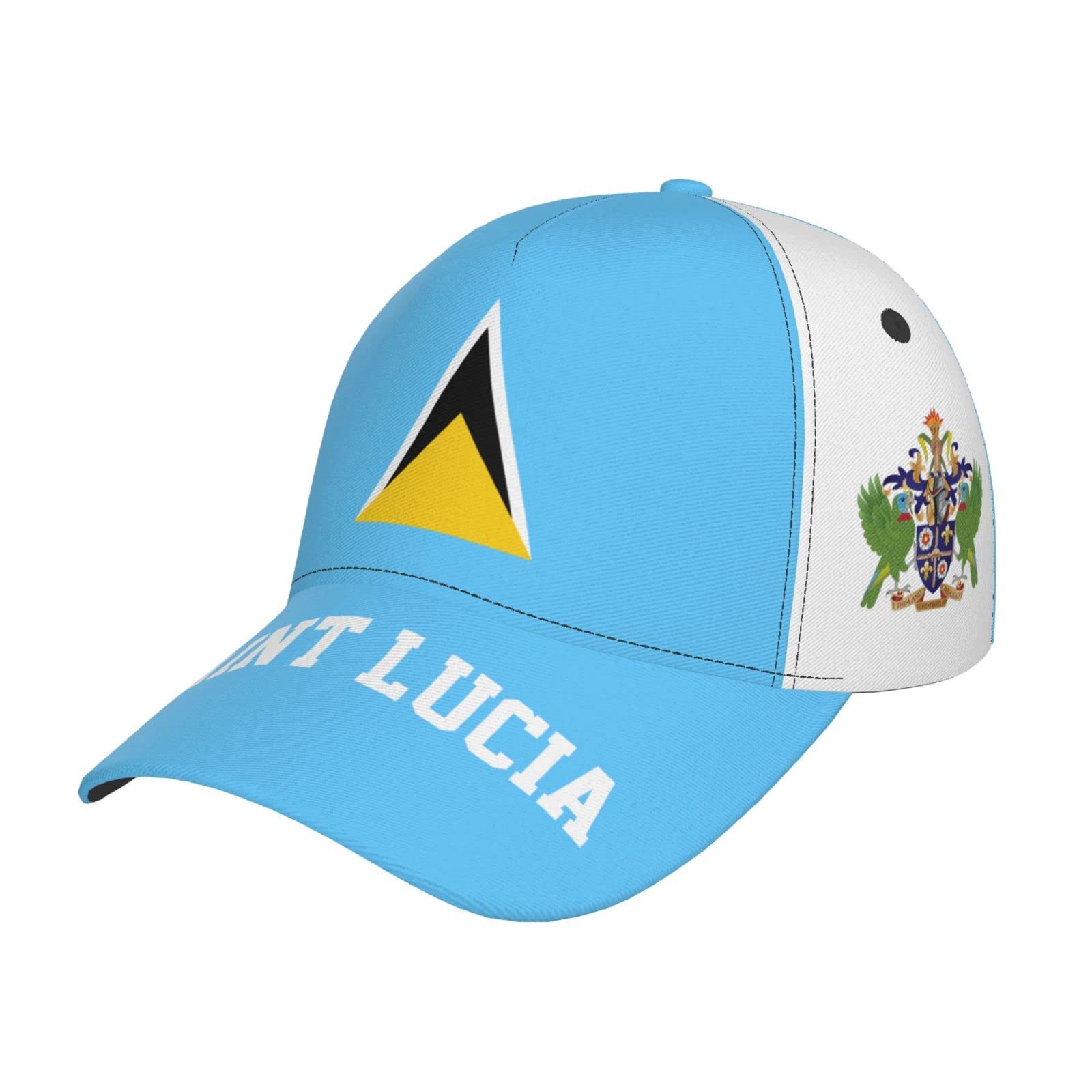 RFSHOP Saint Lucia Flag Baseball Cap Full Print Adult Men Hat Patriotism Supporter Soccer Caps Black