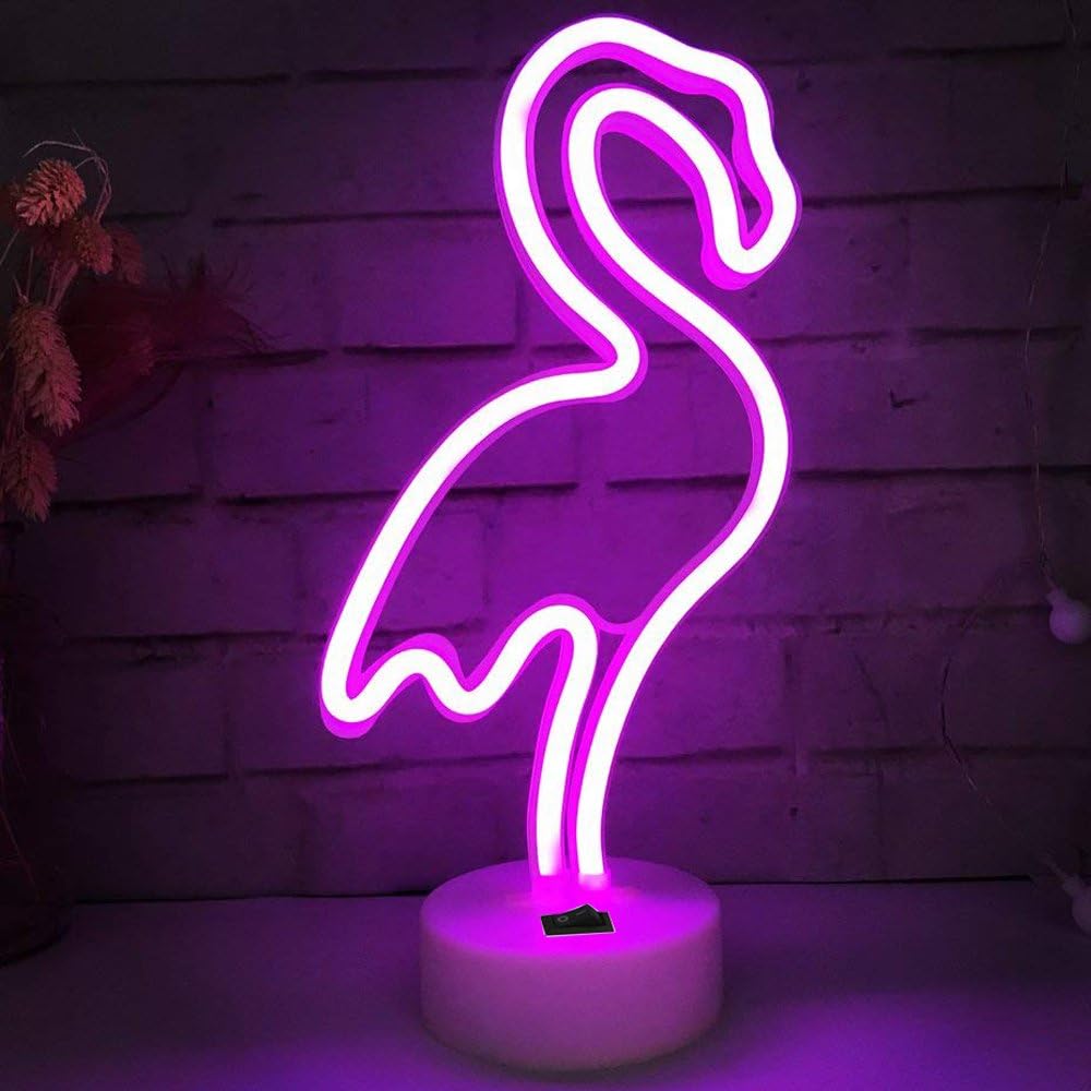 Flamingo Neon Light, Neon Decor Neon Lights for Bedroom Desk Birthday Party,Kids Room, Living Room, Wedding (Flamingo)