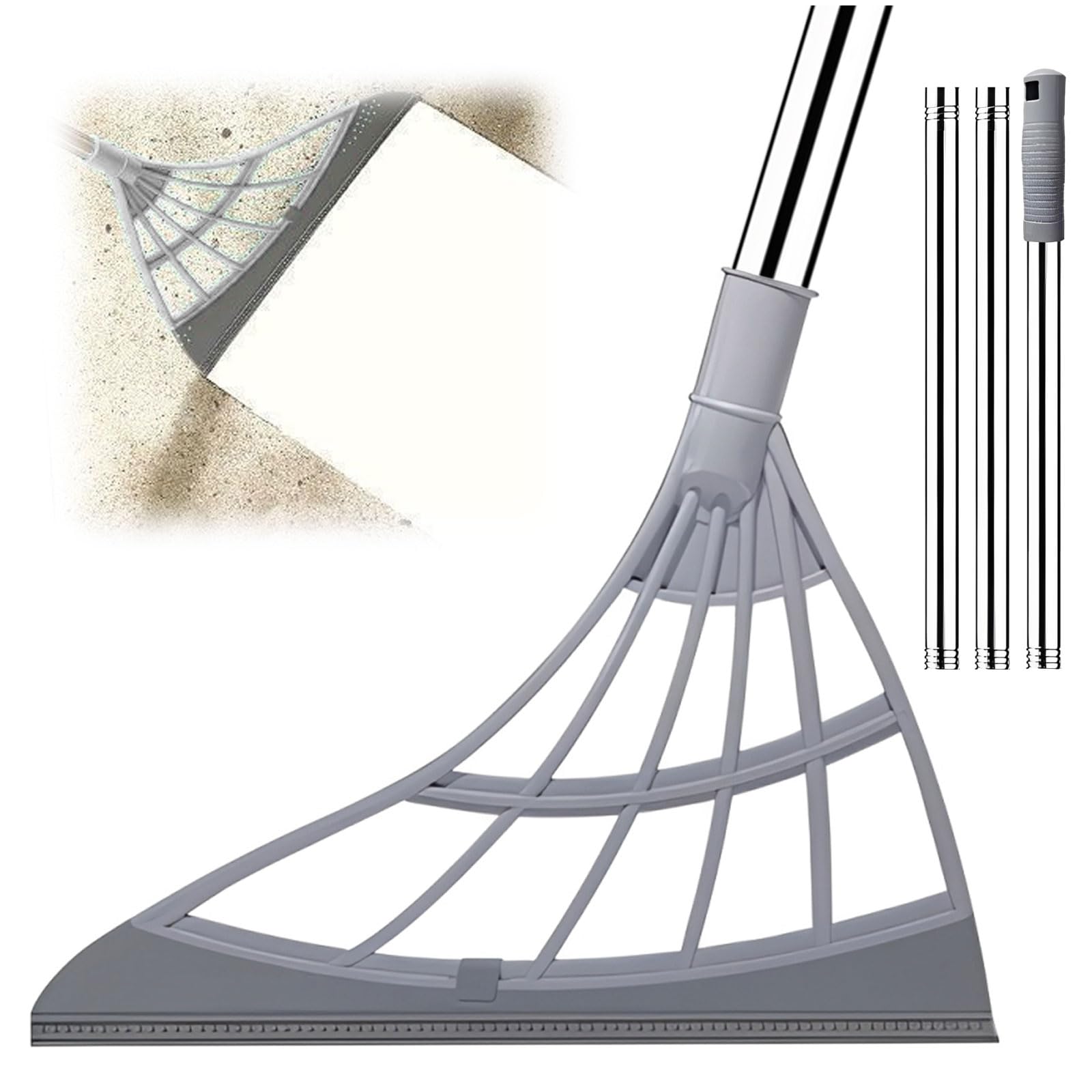 Multifunction Magic Broom with 122cm Long Handle, Indoor Outdoor Sweeping Brush Floor Cleaning Brooms Remove Rubbish and Hair, Household Brooms Ideal for Hair, Dust,Cleaning Bathroom, Patio (48inch)