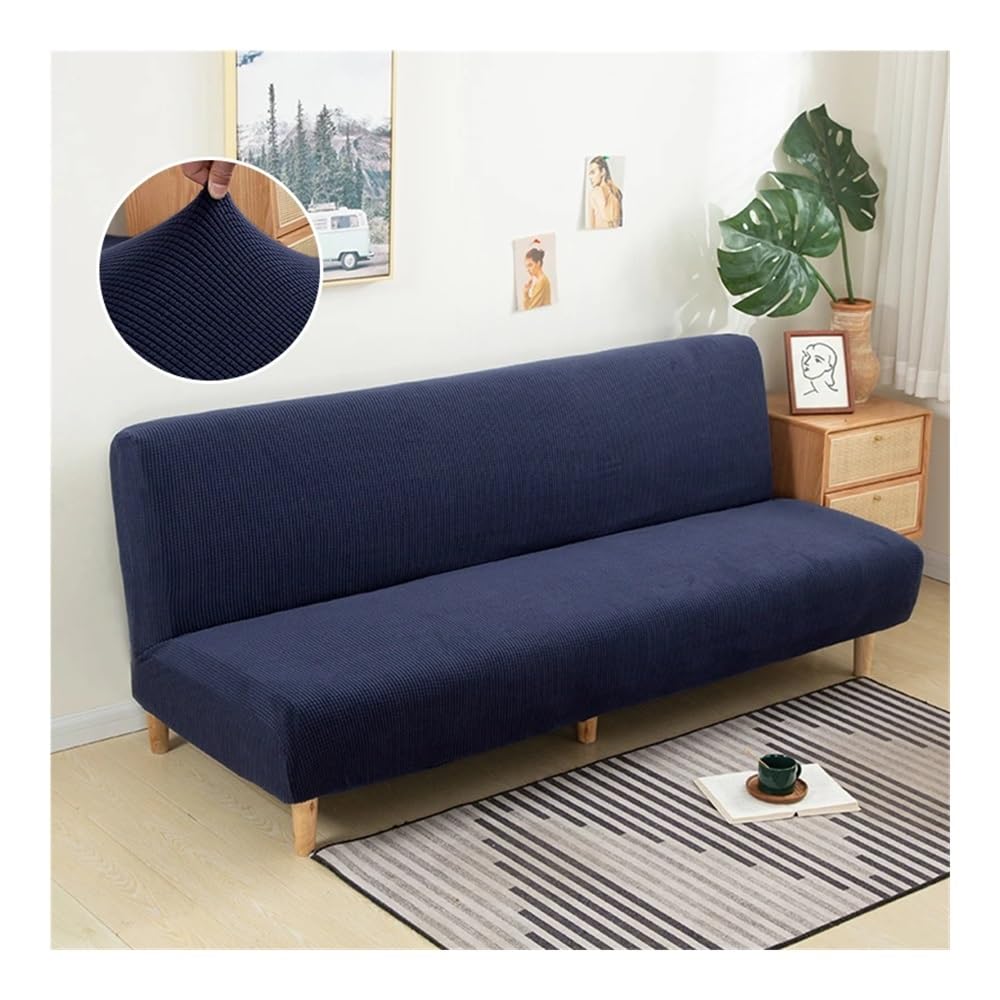 Housse de canapé-lit sans accoudoirs polaire extensible L 190-210 cm