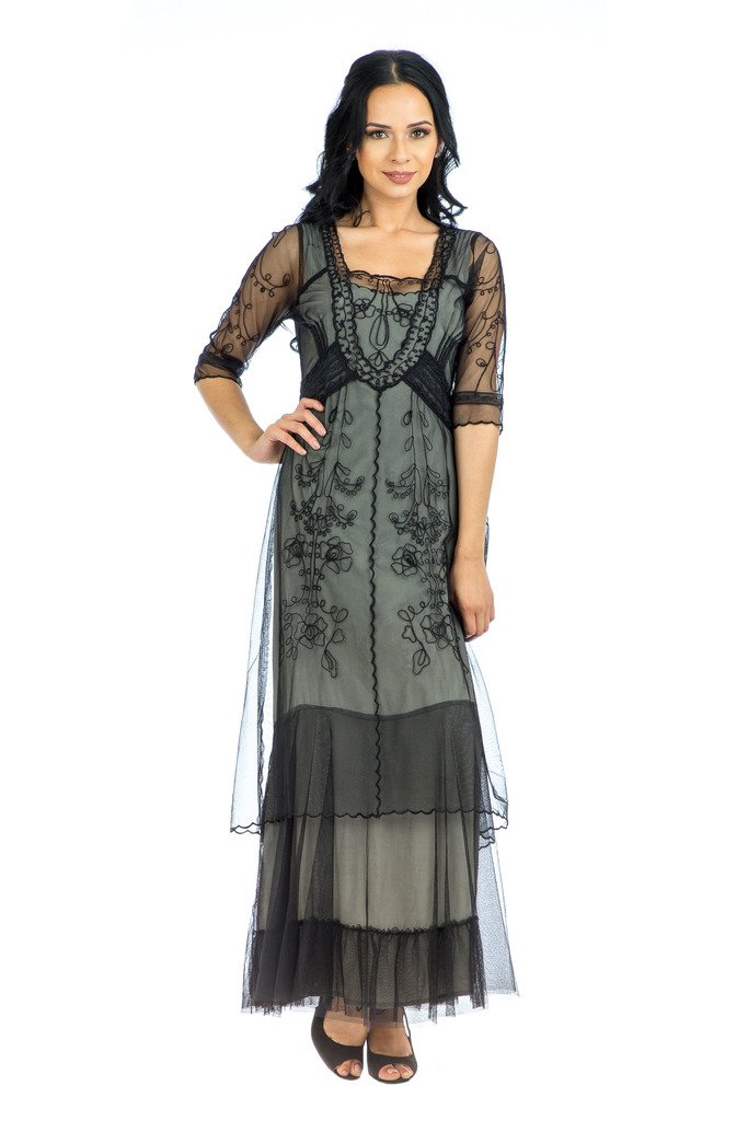 NatayaCL-201 Women's Victoria True Romance Vintage Style Dress in Black