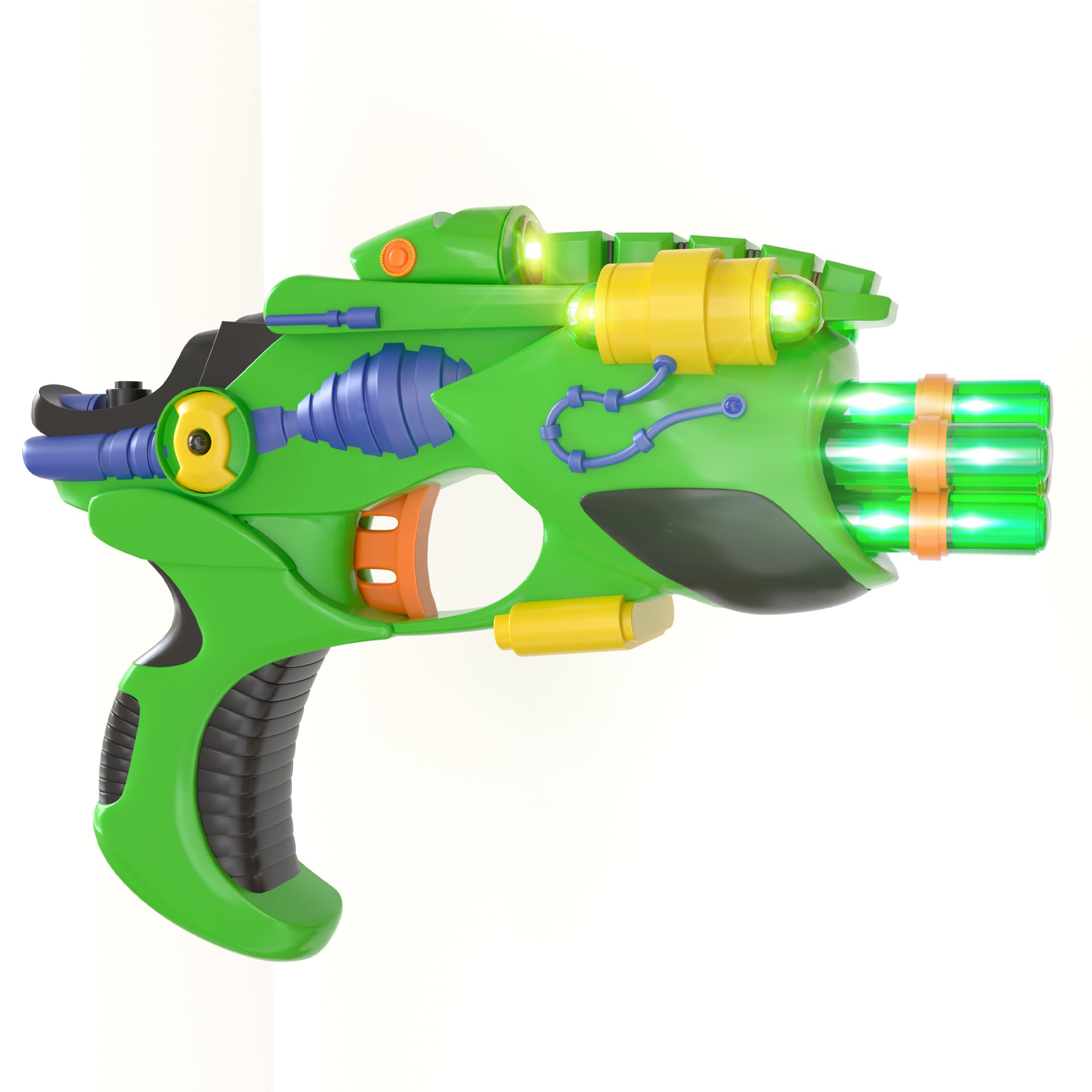 Funbee Storm Striker Gun Toys for Kids - Musical Gun Toy with Dazzling Rolling Action, Flashing LED Lights & Realistic Sound - Shockproof Pretend Play Pistol Toy Gun for Kids 3+ Years Boys Girls Green (B0CYGYM6J2) Amazon Price History, Amazon Price Tracker