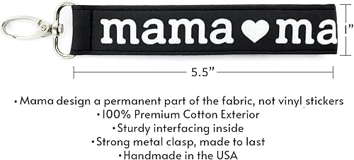 Miniatura 6 de Mom Keychain for Women Mama Key Chain Wristlet Cute Gift for New Mom Life Key Fob with Tassel Wrist Lanyard Strap