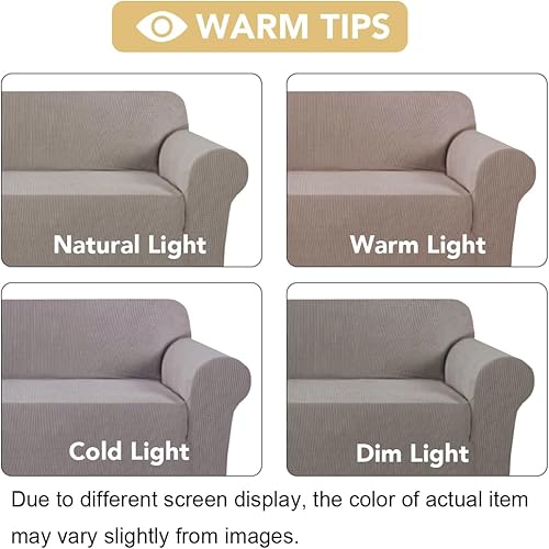 Miniatura 91 de H.VERSAILTEX Fundas elásticas para sofá de 1 pieza, fundas para sofás y sofás de 3 plazas, con tela de jacquard gruesa a cuadros con parte inferior