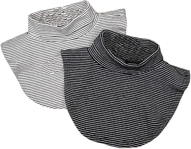 YEKEYI 2pcs Womens Half Top Collar Turtleneck Fake Collar Collar Detachable Collars for Blouse White Black