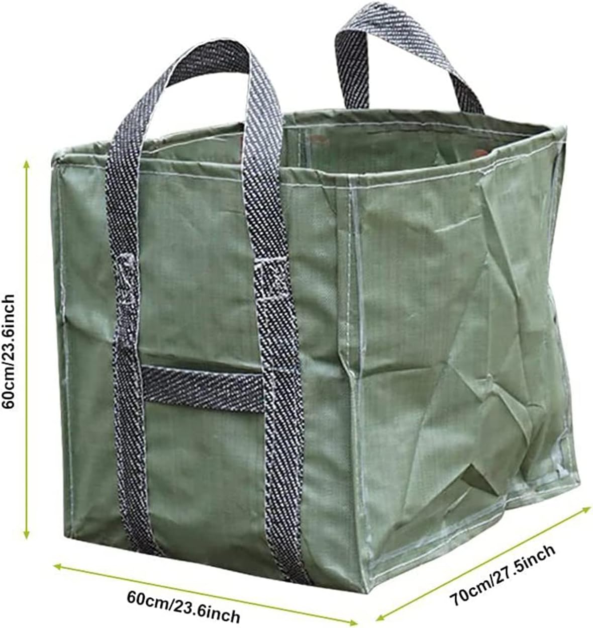 Professional 2-Pack 67 Gallon Lawn Garden Bags 23.6x23.6x27.5inch, Large Reusable Yard Leaf Bags with Reinforced Handles, Heavy Duty Collapsible Lawn and Leaf Bags