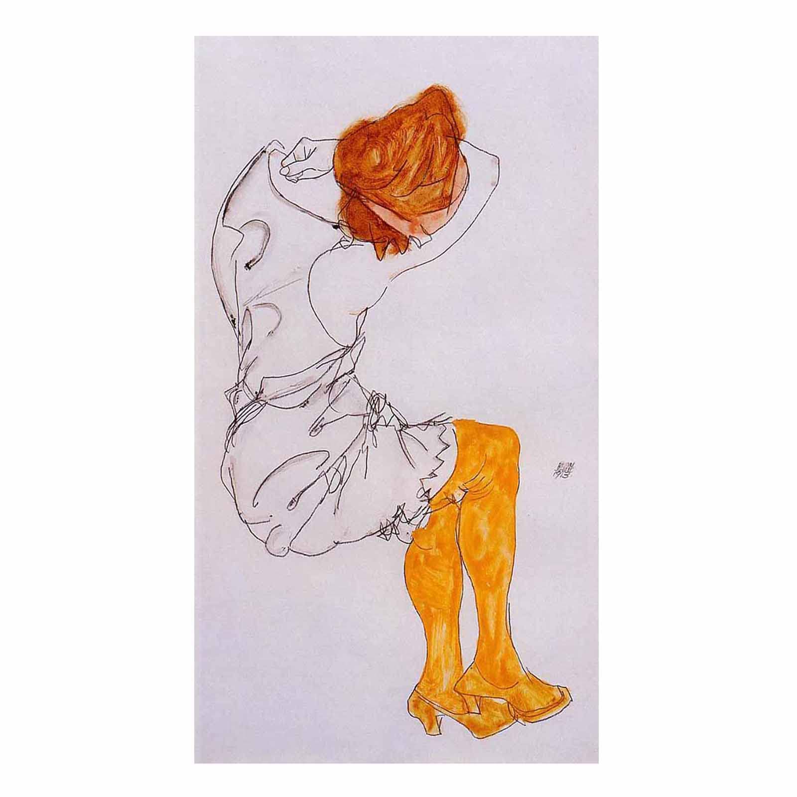 Amazon.co.jp: エゴン・シーレ-The Sleeping Girl キャンバス絵画