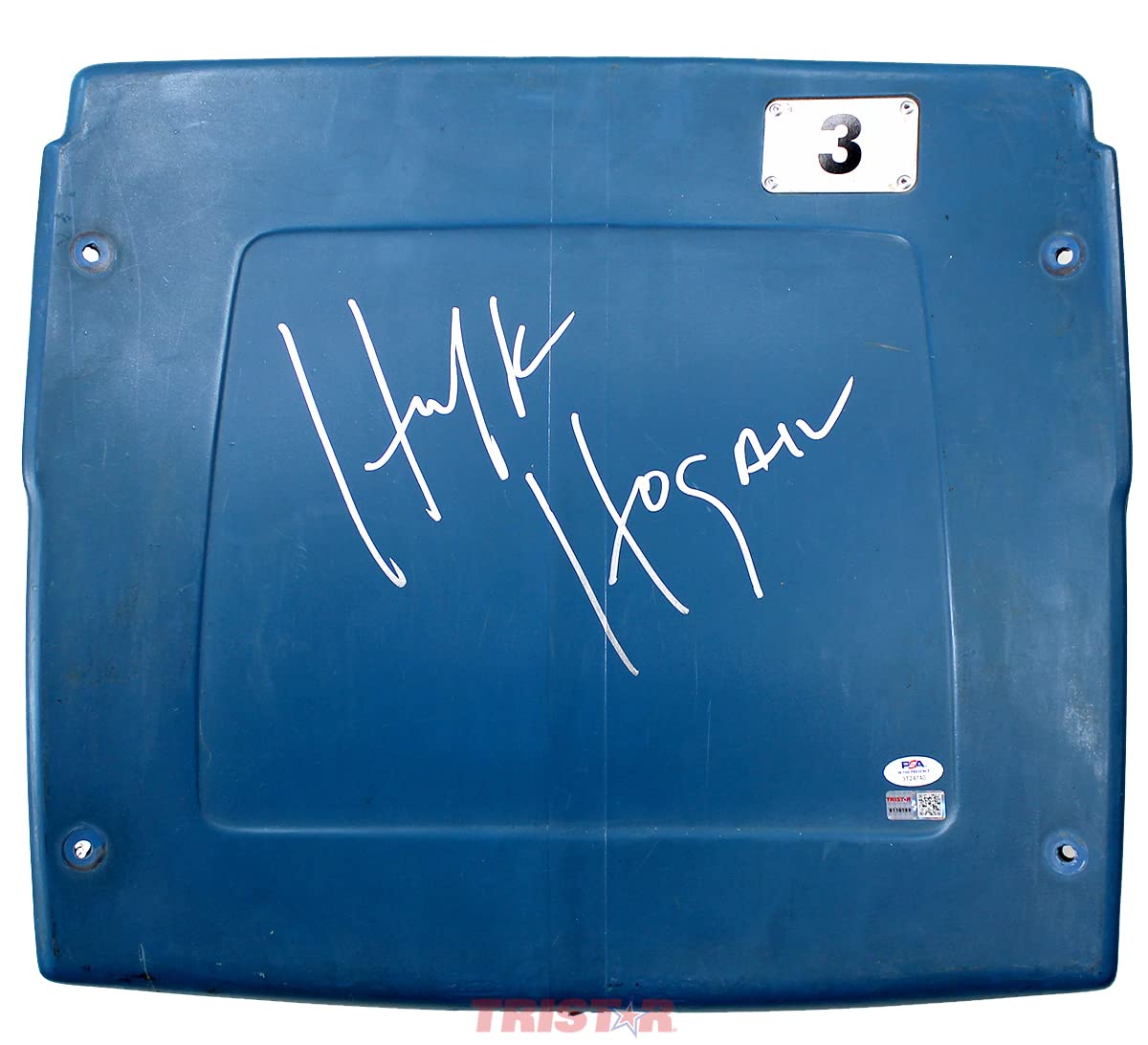 Hulk Hogan Signed Autographed Blue Pontiac Silverdome Seat Back Signed in Silver TRISTAR