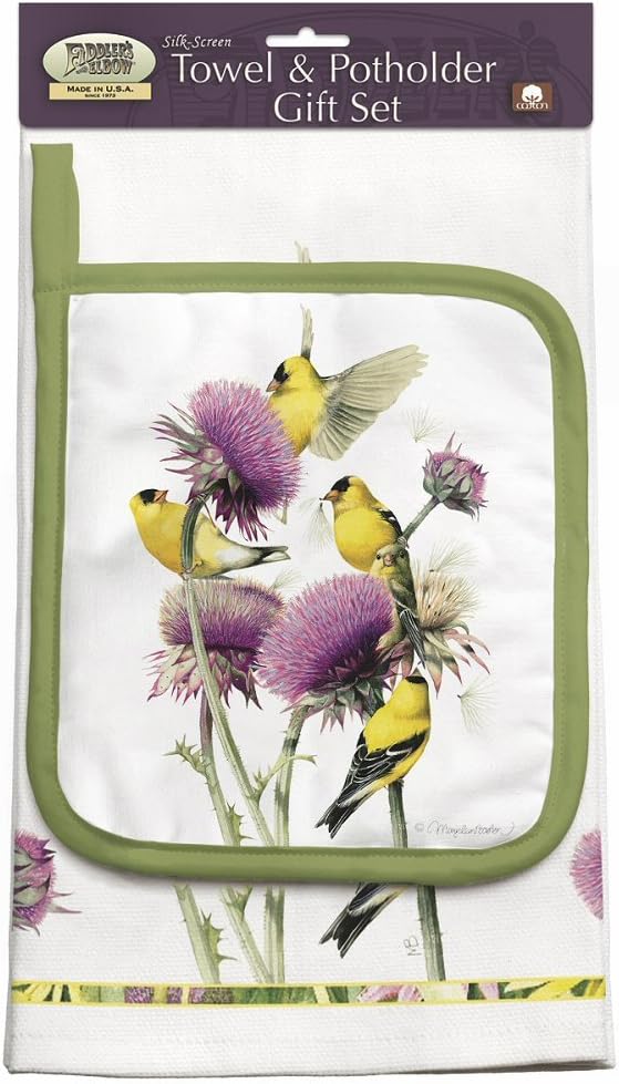Fiddler's Elbow Goldfinch Towel & Potholder Gift Set (BS5) Home & Kitchen