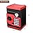 Renvdsa Electronic Password Piggy Bank Cash Coin Can Auto Scroll Paper Money Saving Box Toy for 6 7 8 9 10 11 12 Years Old Kids Gifts (Black red)