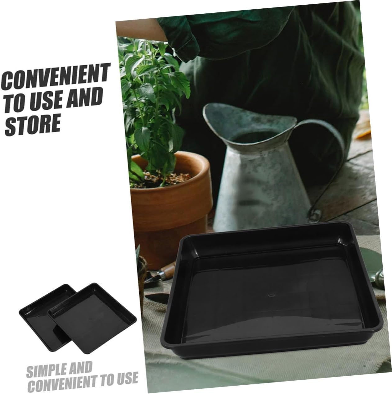 Kisangel 6pcs Heavy Duty Planter Saucer Thickened Square Drip Tray for Pots Water Catcher for Indoor and Outdoor Gardening Durable Support for Potted Plants