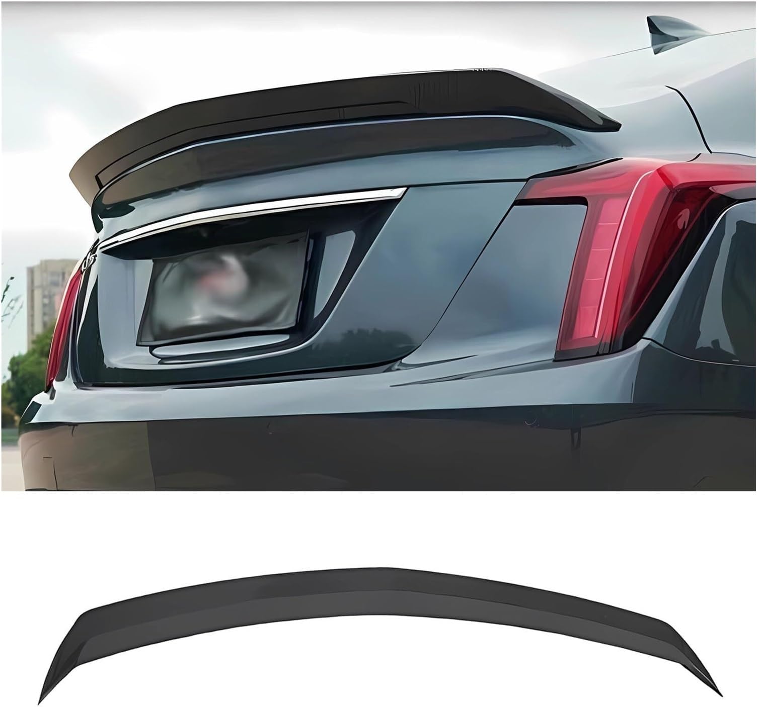 Rear Trunk Spoiler Wing Compatible for Cadillac CT5 V 2020-2023 (Color : Gloss Black)