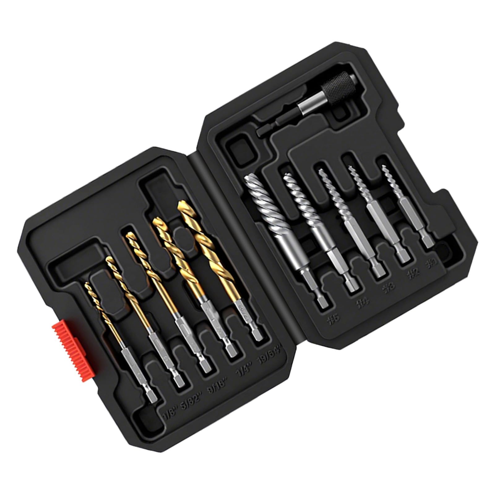 11Pcs Efficient Screw Extractor Set High Carbon Steel Drill Bit Hexagonal Shank Design Brokend Bolt Removal Workshop Tool Portable Screw Extractor Set