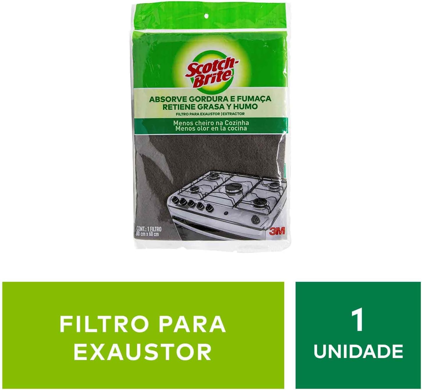 Scotch-Brite, 3M, Filtro para Coifas, 80cm x 60cm, 1 unidade