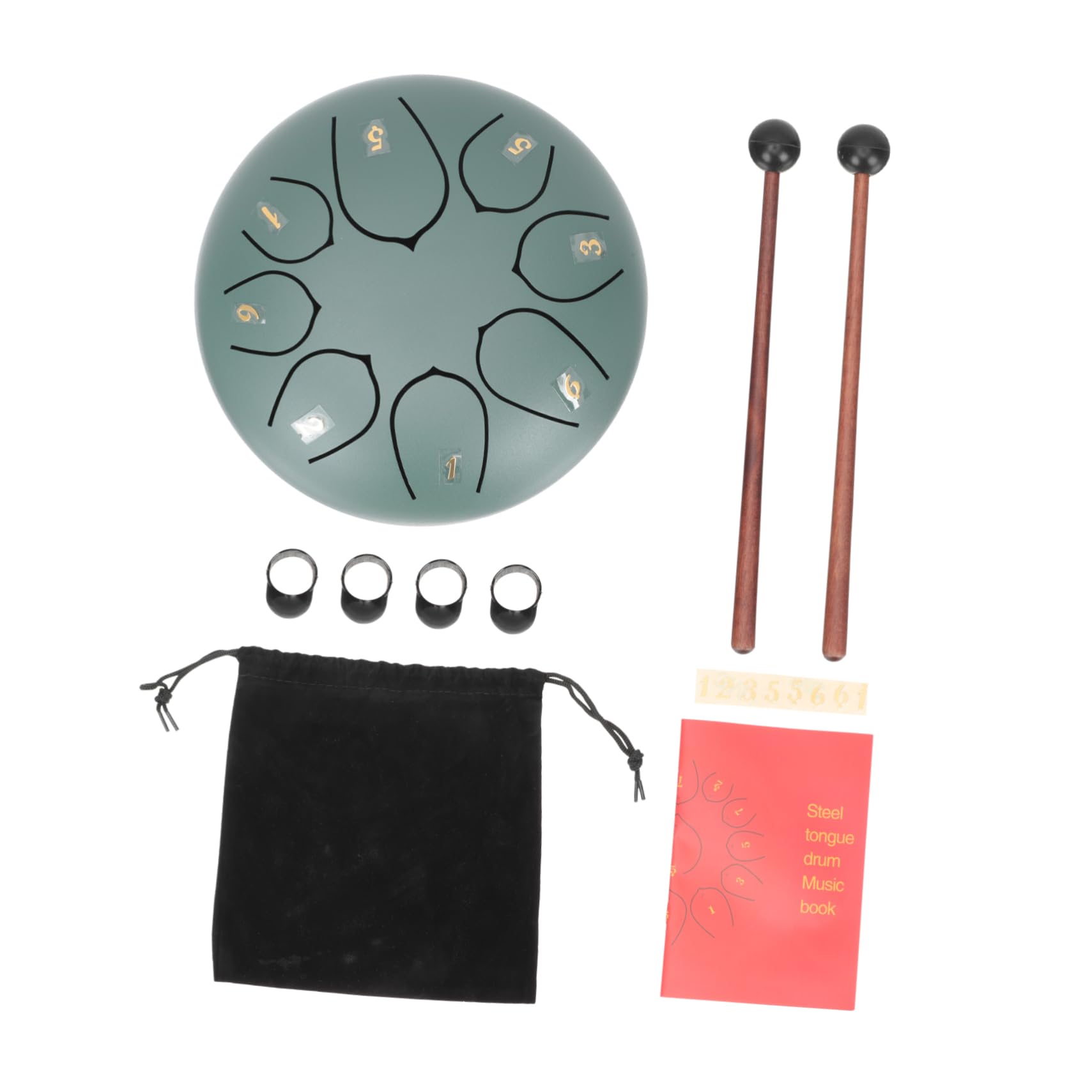 LIFKOME 1Set Steel Tongue Drum with Mallet Ethereal Hand Drum for Adults for Relief Meditation and Musical Education Unique Percussion Instrument