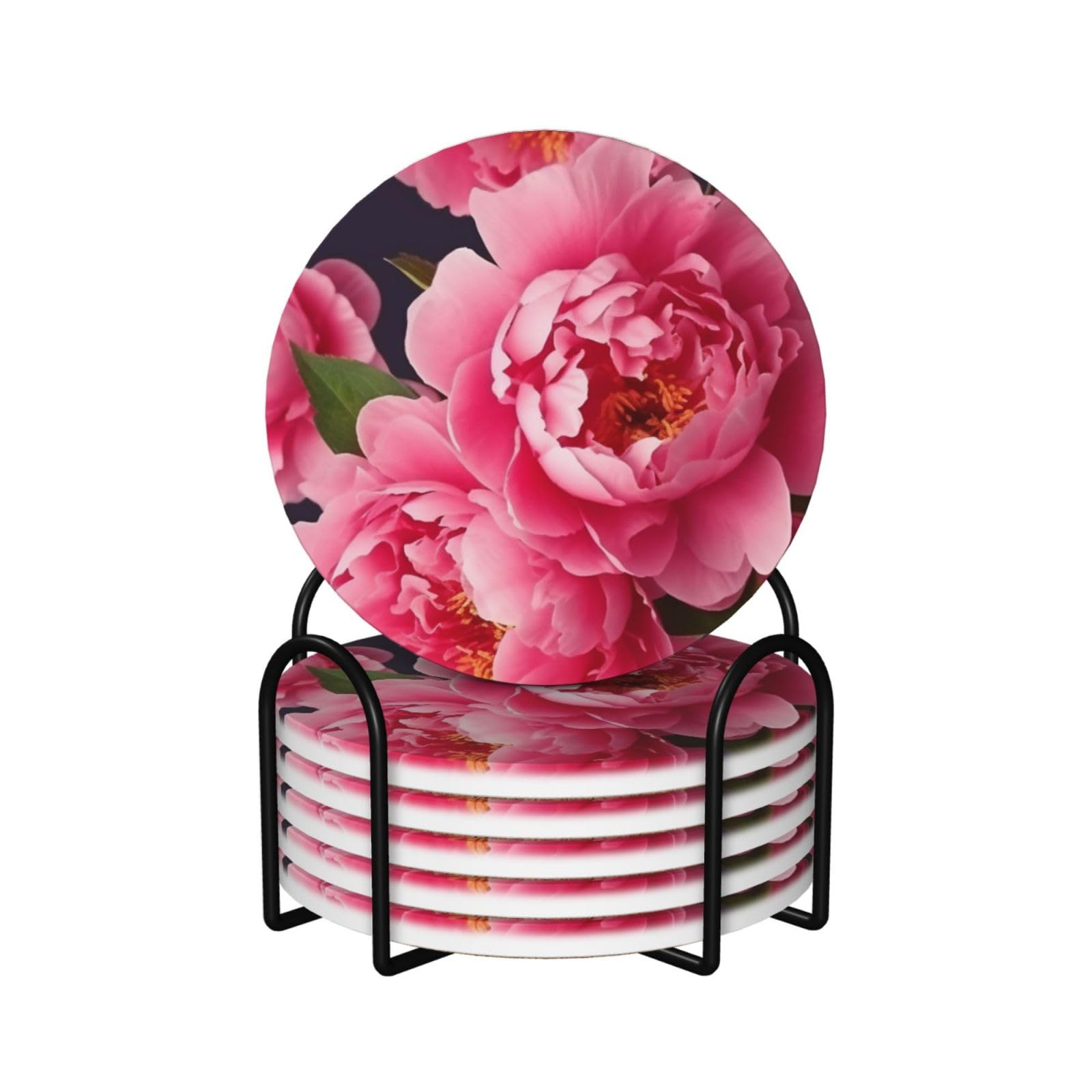 Dessous de verre en céramique fleuris pour décoration de mariage et repas