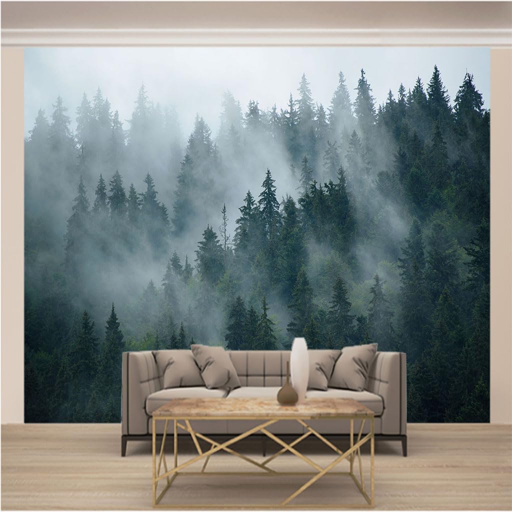Papier Peint Photo Mural 3D Forêt pour Créer une Ambiance Nature et Cosy dans la Chambre