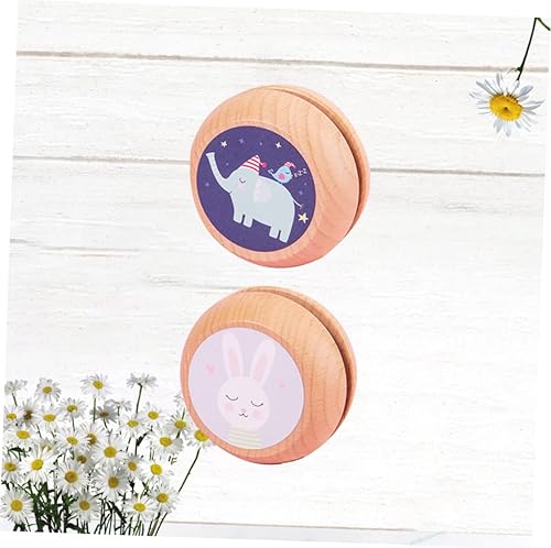 Miniatura 4 de 2pcs Kids Girl Toys Kids Decor Kids Wooden Toys Beginner Yoyo Bearing Transaxle Yoyo Wooden Yo-yo Toy