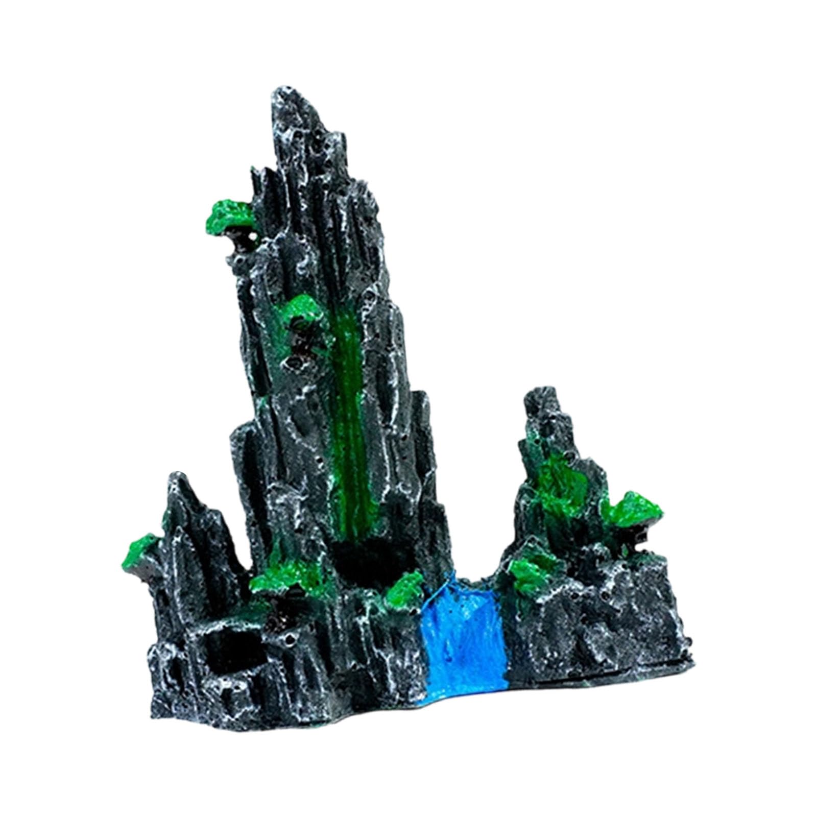 Piceioep Resins Fish Tanks Accessories Miniature Rock Mountain Sculpture for Aquariums Landscaping Model Decoration Ornament Aquarium Decoration