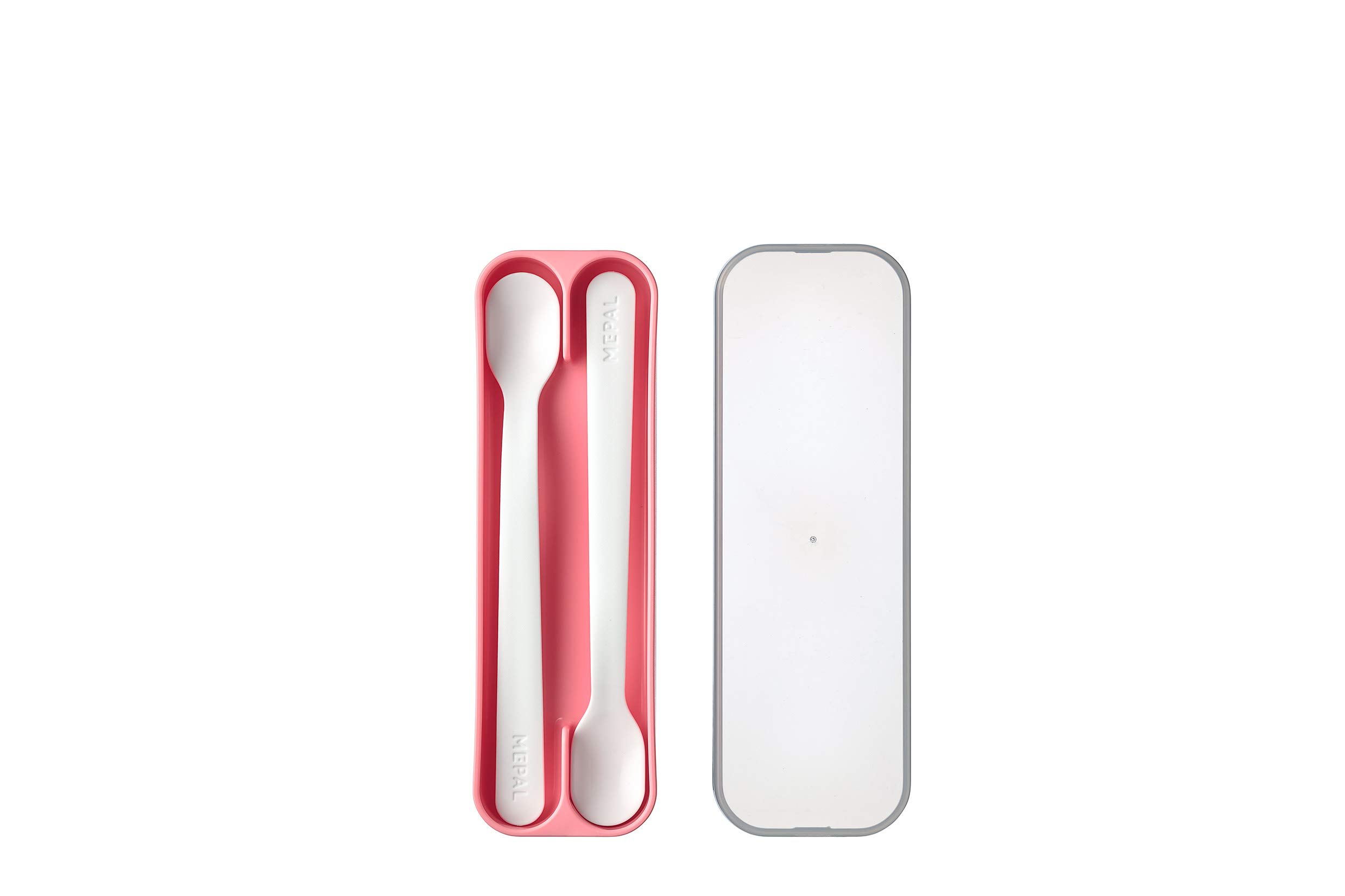 Mepal – Fütterlöffel Mio – Babylöffel – Kleinkind Fütterlöffel – Baby Besteck – Spülmaschinengeeignet – BPA frei – 2er Besteck Set – Deep pink