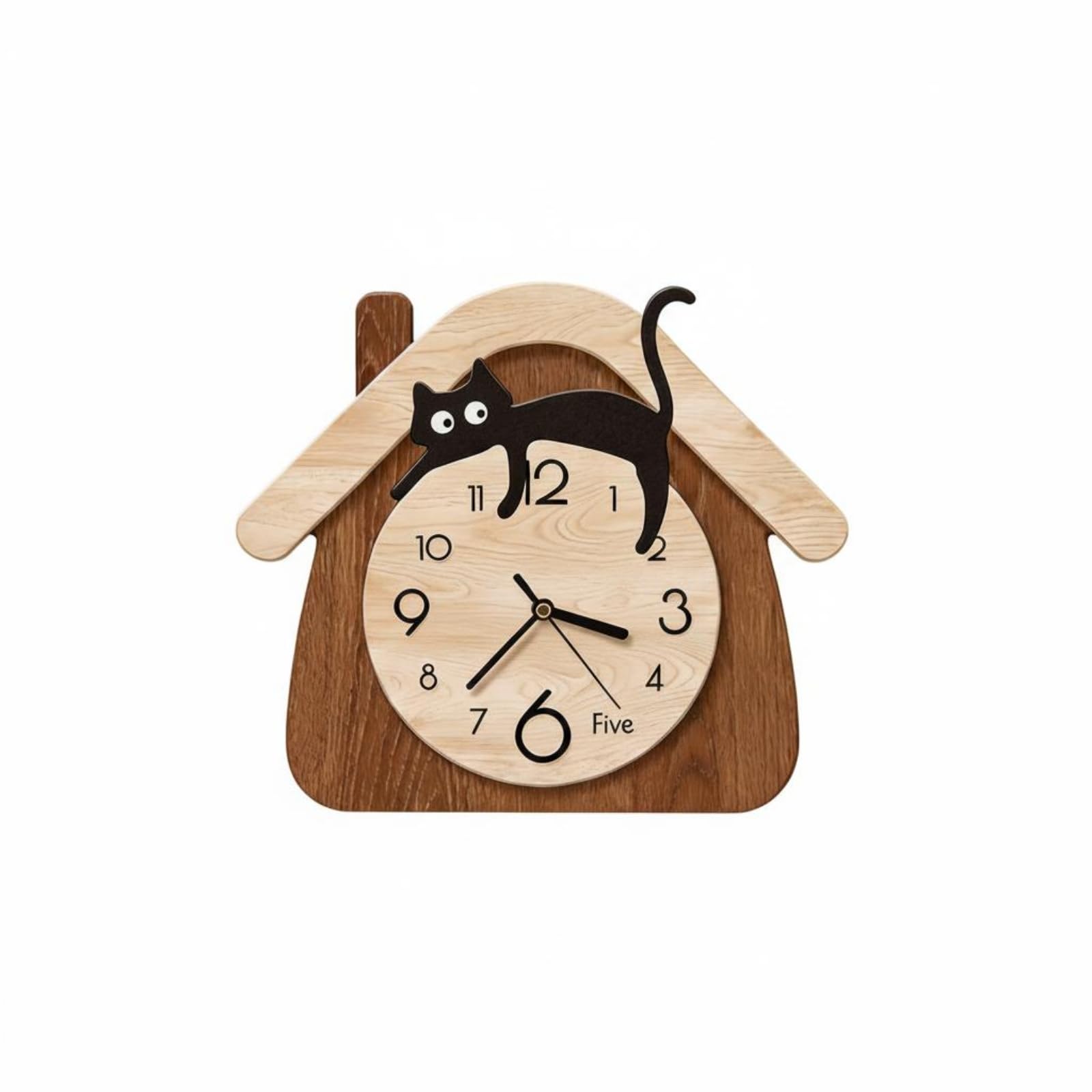 Versatile Use Design Noiseless Feline Fluffy-Shaped Timepiece Cute Creature Decoration Feline Wall Fluffy-Shaped Timepiece, Naughty Cat | Collectibles | Animation Art & Characters-image-33