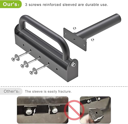 Miniatura 5 de Kipika Barra de trampa olímpica, barra hexagonal, barra de encogimiento, barra de peso muerto con asas plegables, barra de agarre múltiple, barra